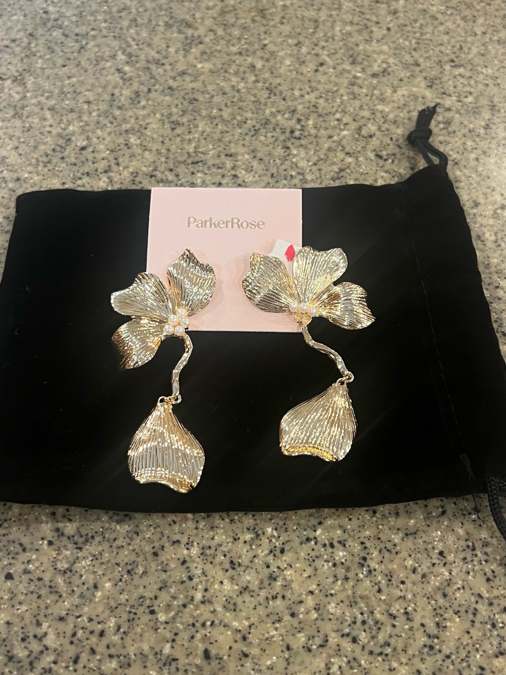 Parker Gold Floral Drop Earrings